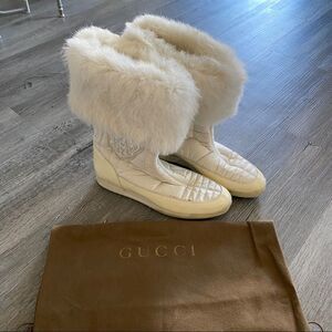 COPY - Gucci Apres Ski Rabbit Fur Lined Quilted Winter Snow Boots Women’s 36.5 …